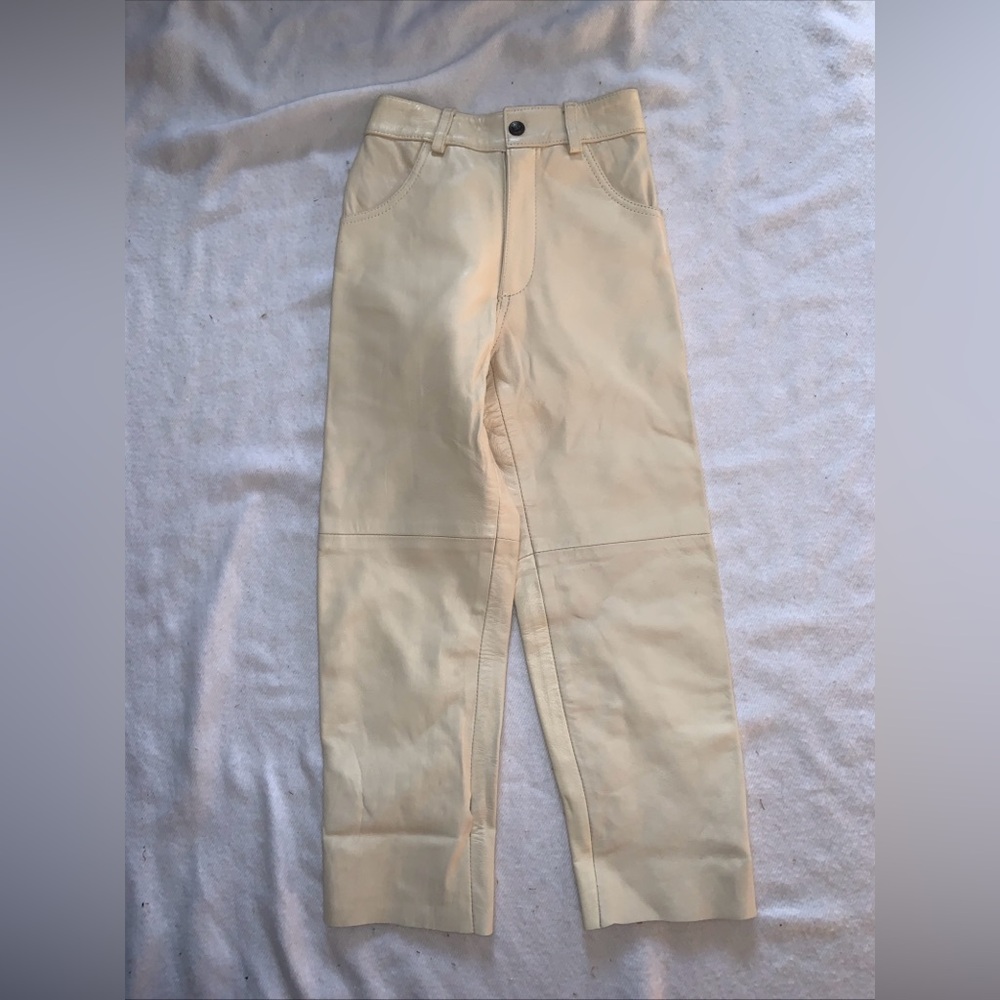 LEATHER PANTS CHILDREN SIZE 8 Elastic Waist EXCELLENT LEATHER HANDMADE Pakistan